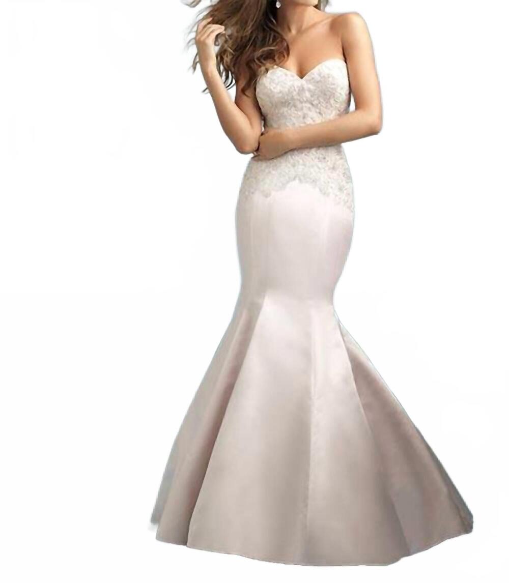 NEW ALLURE BRIDALS strapless wedding gown in champagne